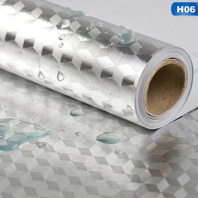 Waterproof Oil Proof Aluminum Foil Self Adhesive Kitchen Wall Sticker 40x200cm